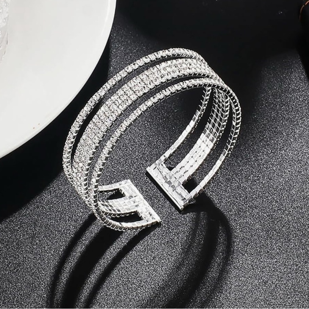 Elegant Silver Crystal Bracelet
